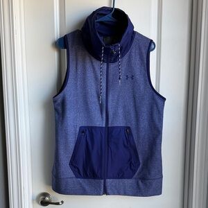 Under Armour Purple and Heather Gray Sleeveless Cold Gear Vest, Size Large